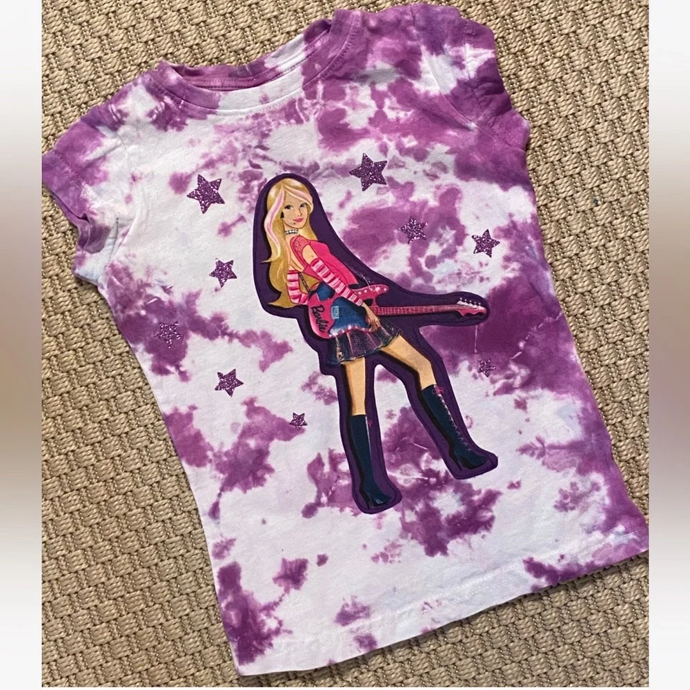 New TRENDYTOTNYC Custom Tie Dye Barbie Top Tshirt - Size 3 Years